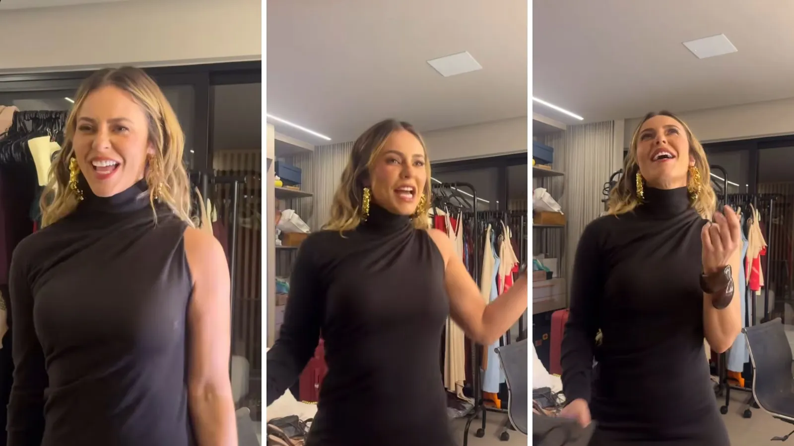 Paolla Oliveira exibe look assimétrico e se anima ao som de pagode antes da balada - Imagem do artigo