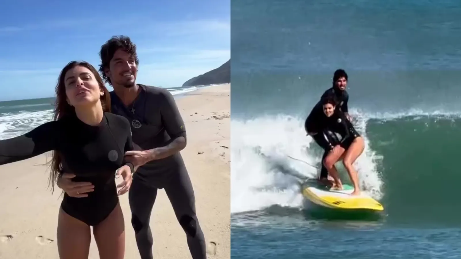 Gabriel Medina dá aula de surfe à namorada Isabella Arantes em viagem romântica - Imagem do artigo