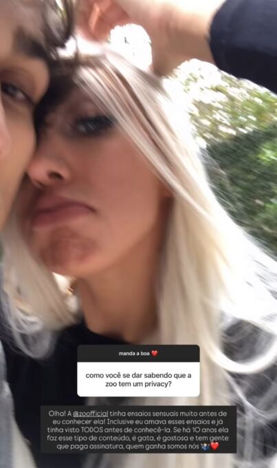 Christian Figueiredo diz apoiar conteúdo adulto de Zoo e afirma que rendimento beneficia a família - Imagem do artigo original