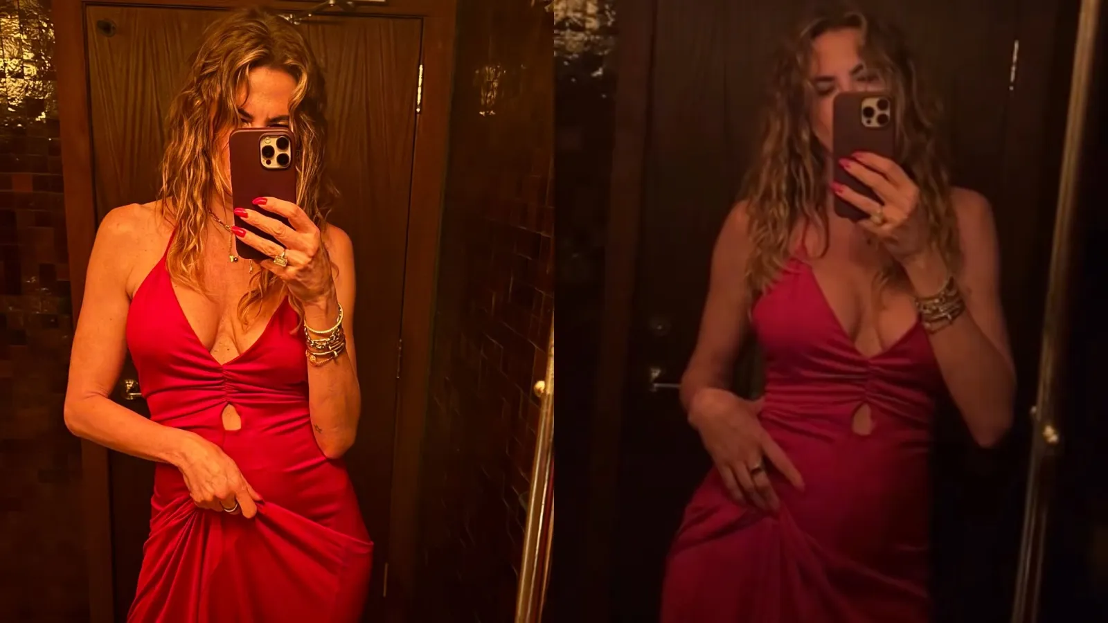 Luciana Gimenez exibe vestido vermelho decotado em vídeos gravados durante viagem a Nova York - Imagem do artigo