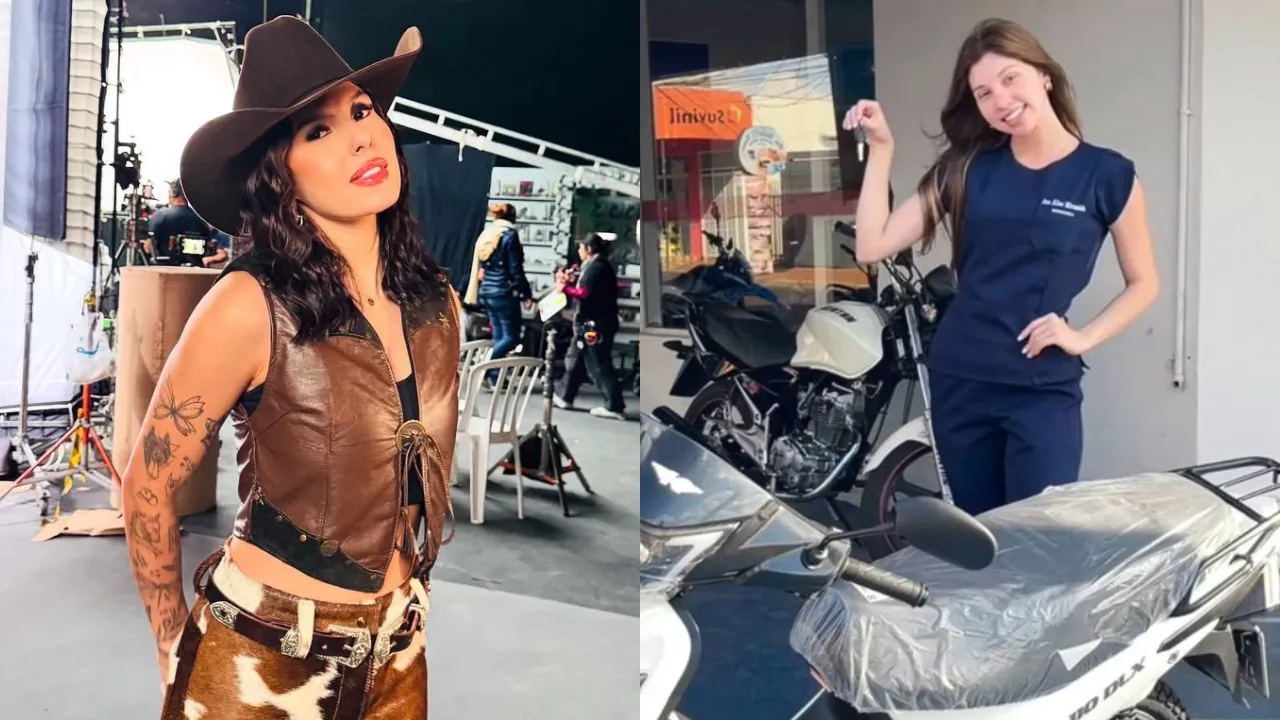 Ana Castela dá moto zero km de presente à amiga de infância - Imagem do artigo
