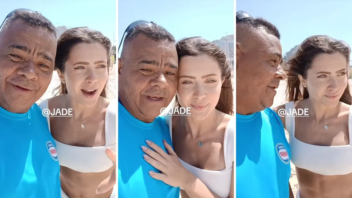 Jade Picon reforça amizade com vendedor do Rio na praia - Imagem do artigo