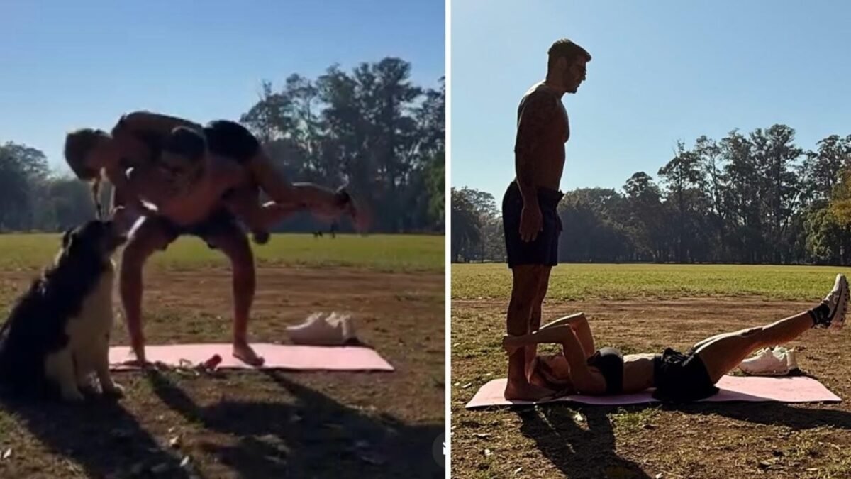 Rodrigo Mussi treina agachamento com namorada no Ibirapuera - Imagem do artigo