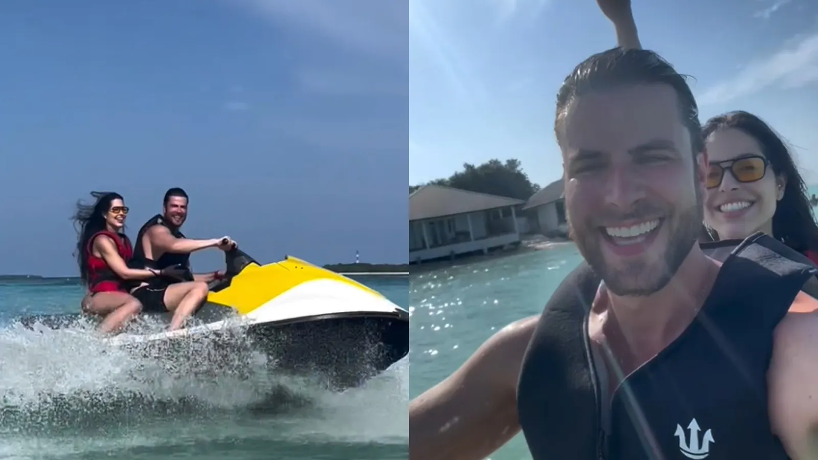 Laís e Gustavo curtem jet ski nas Maldivas na lua de mel - Imagem do artigo