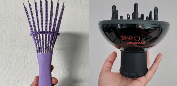 Utensílios para cabelos cacheados: escova, difusor e mais - Imagem do artigo