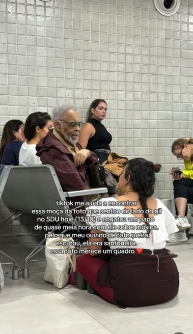 Gilberto Gil aconselha sanfoneira em aeroporto do Rio - Imagem do artigo original