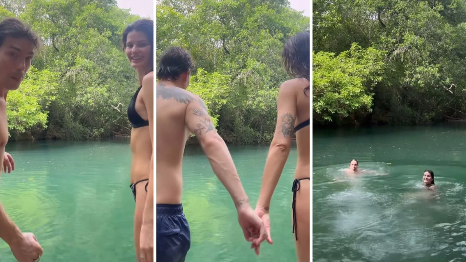 Isabeli Fontana e Di Ferrero mergulham em rio de Bonito - Imagem do artigo