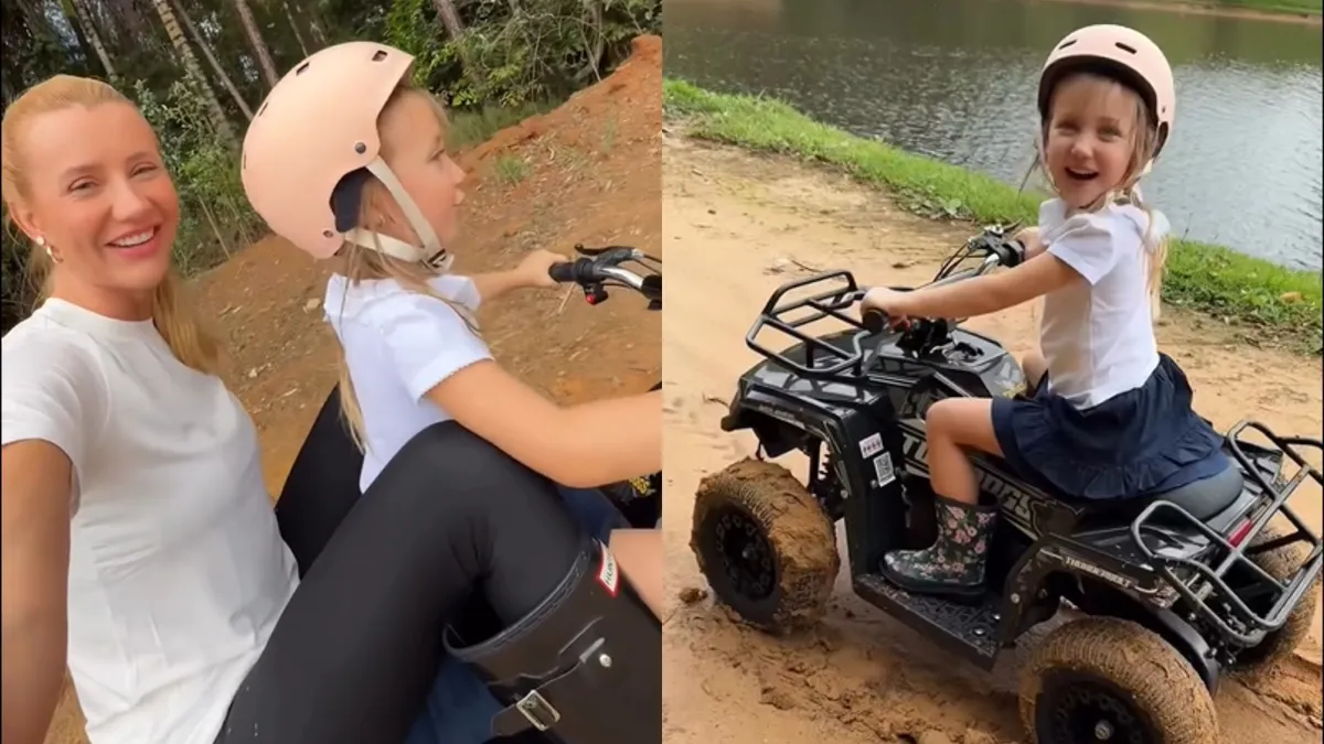 Ana Paula Siebert ganha carona no quadriciclo da filha - Imagem do artigo