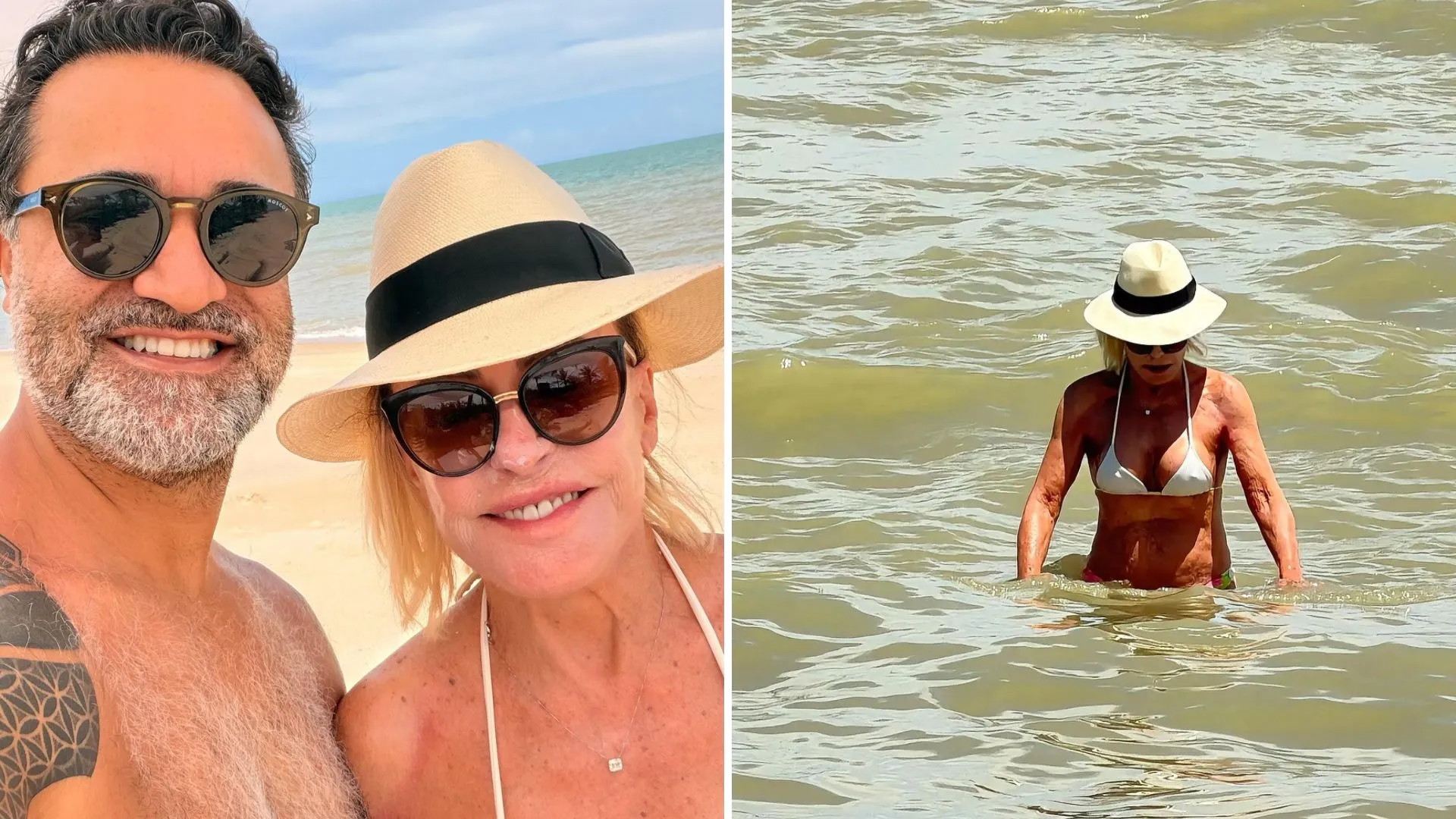 Ana Maria Braga posa de biquíni ao lado do marido - Imagem do artigo