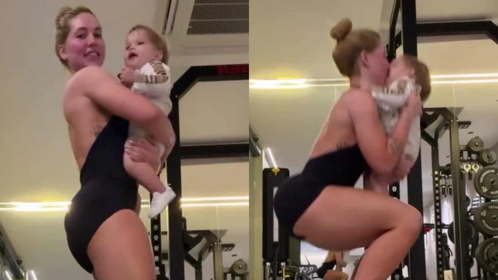 Virginia Fonseca treina com filho no colo na casa de Vini Jr - Imagem do artigo