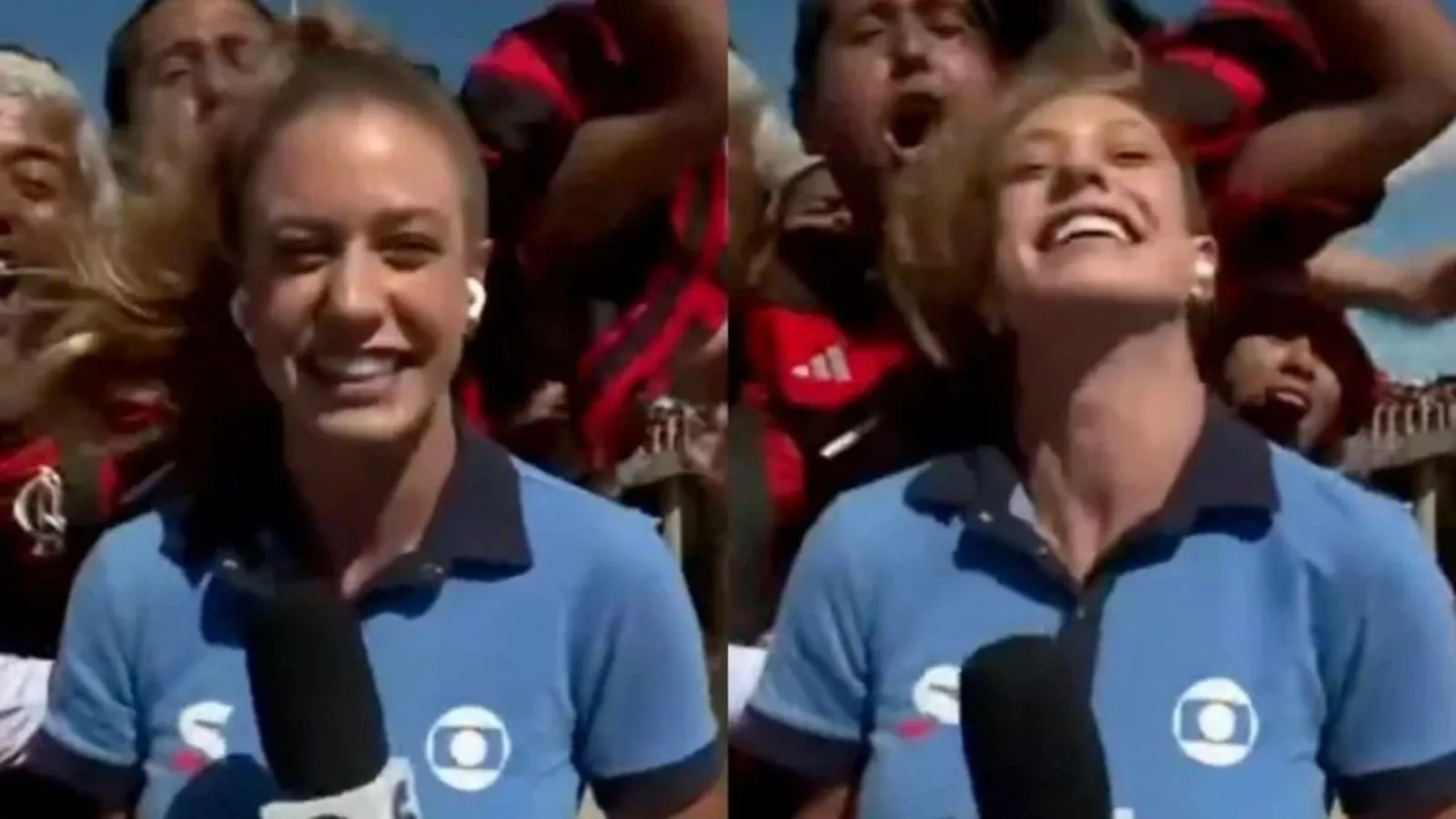 Repórter agredida por torcedores do Flamengo ao vivo - Imagem do artigo