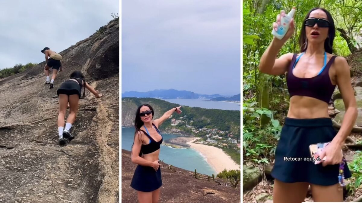 Sabrina Sato encara subida íngreme no Costão de Itacoatira - Imagem do artigo