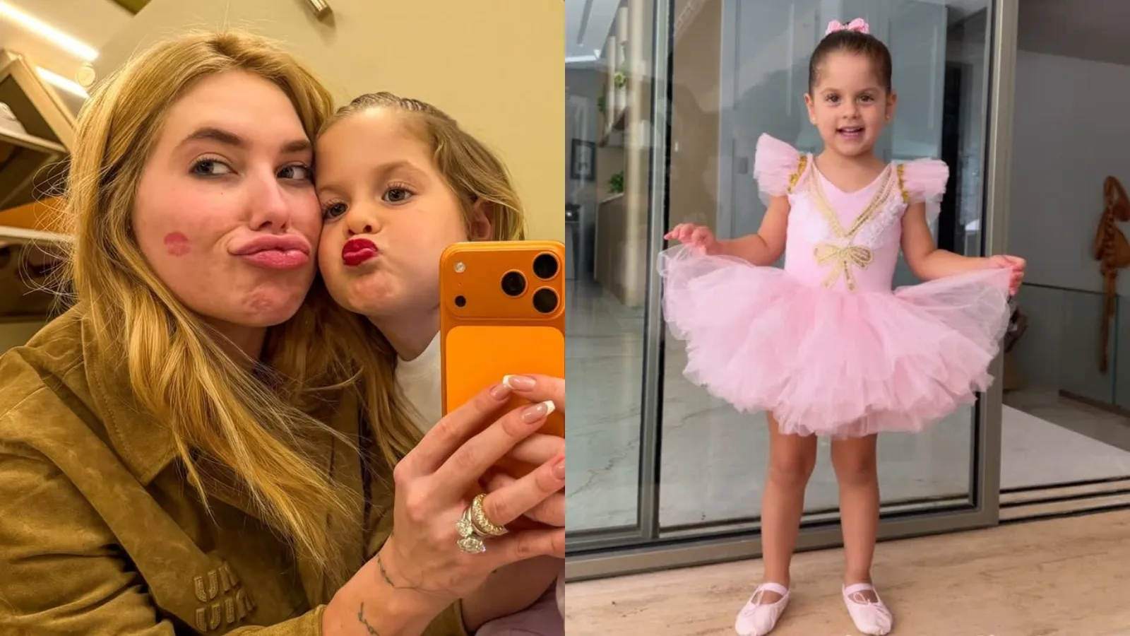 Virginia exalta Maria Flor em look de bailarina rosa - Imagem do artigo