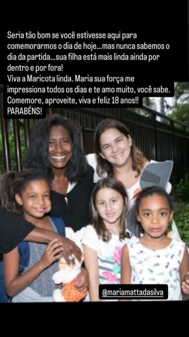 Filha de Glória Maria faz 18 anos e recebe homenagens - Imagem do artigo original