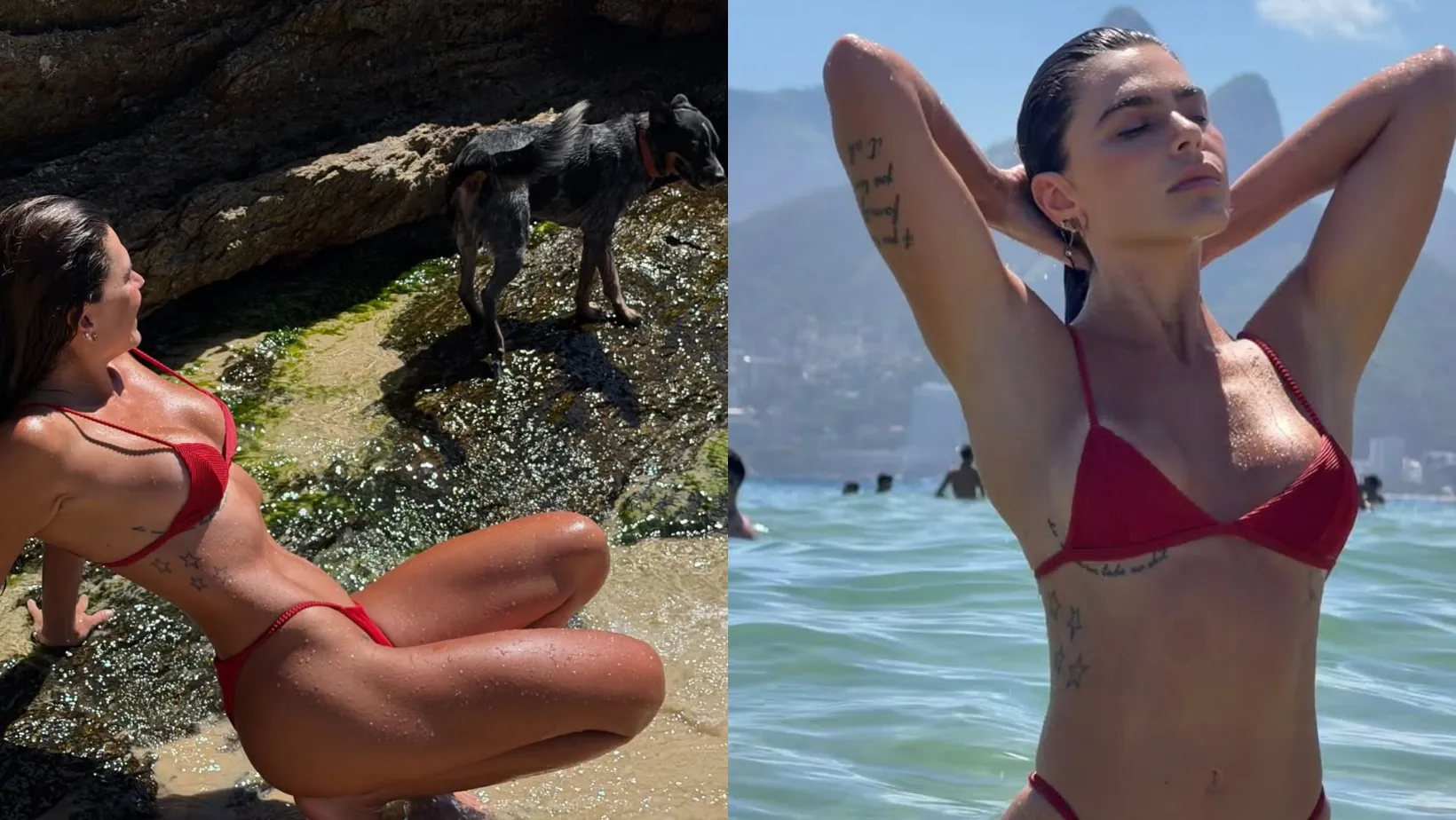 Mariana Goldfarb na praia: renova bronzeado com pet - Imagem do artigo