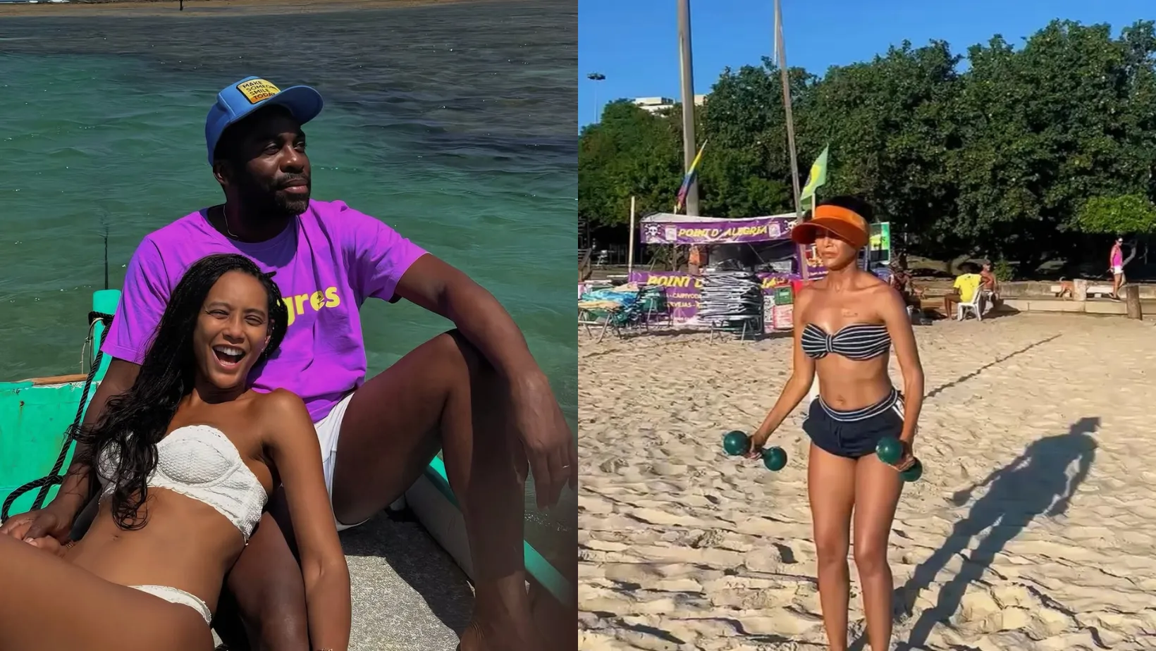 Taís Araújo de biquíni malha e curte dia com Lázaro - Imagem do artigo