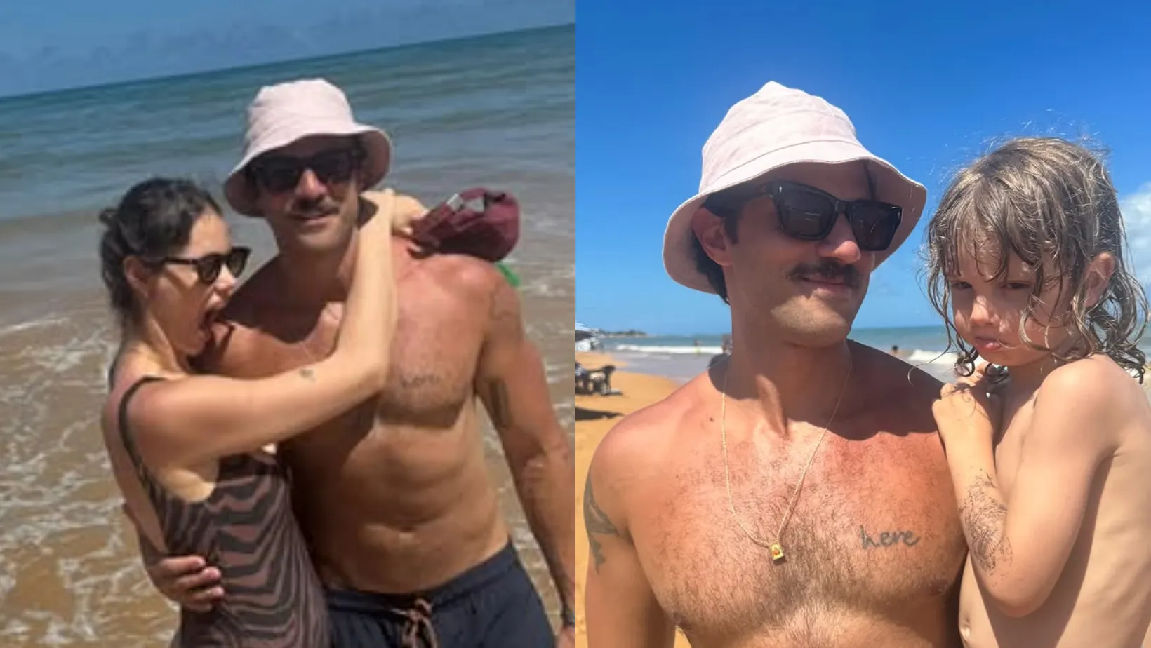 Laura Neiva e Chay Suede curtem dia de praia com os filhos - Imagem do artigo