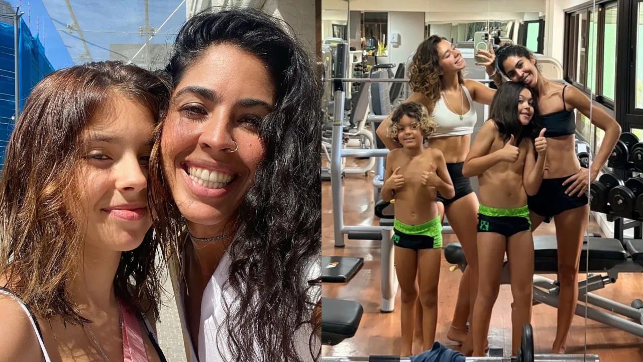 Flor Gil posa com Bela Gil na academia e elogia mãe - Imagem do artigo