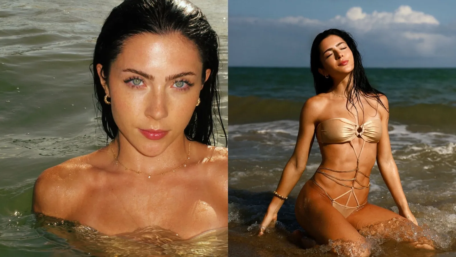 Jade Picon exibe biquíni dourado em ensaio no mar de Pernambuco - Imagem do artigo