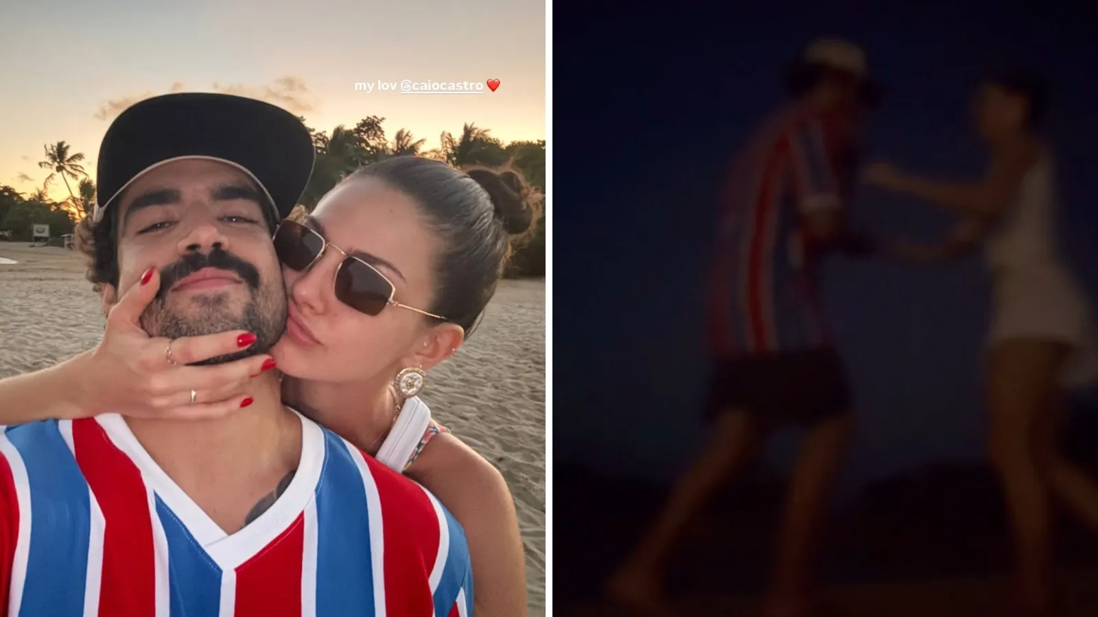 Caio Castro e Vitória Bohn dançam em praia baiana - Imagem do artigo