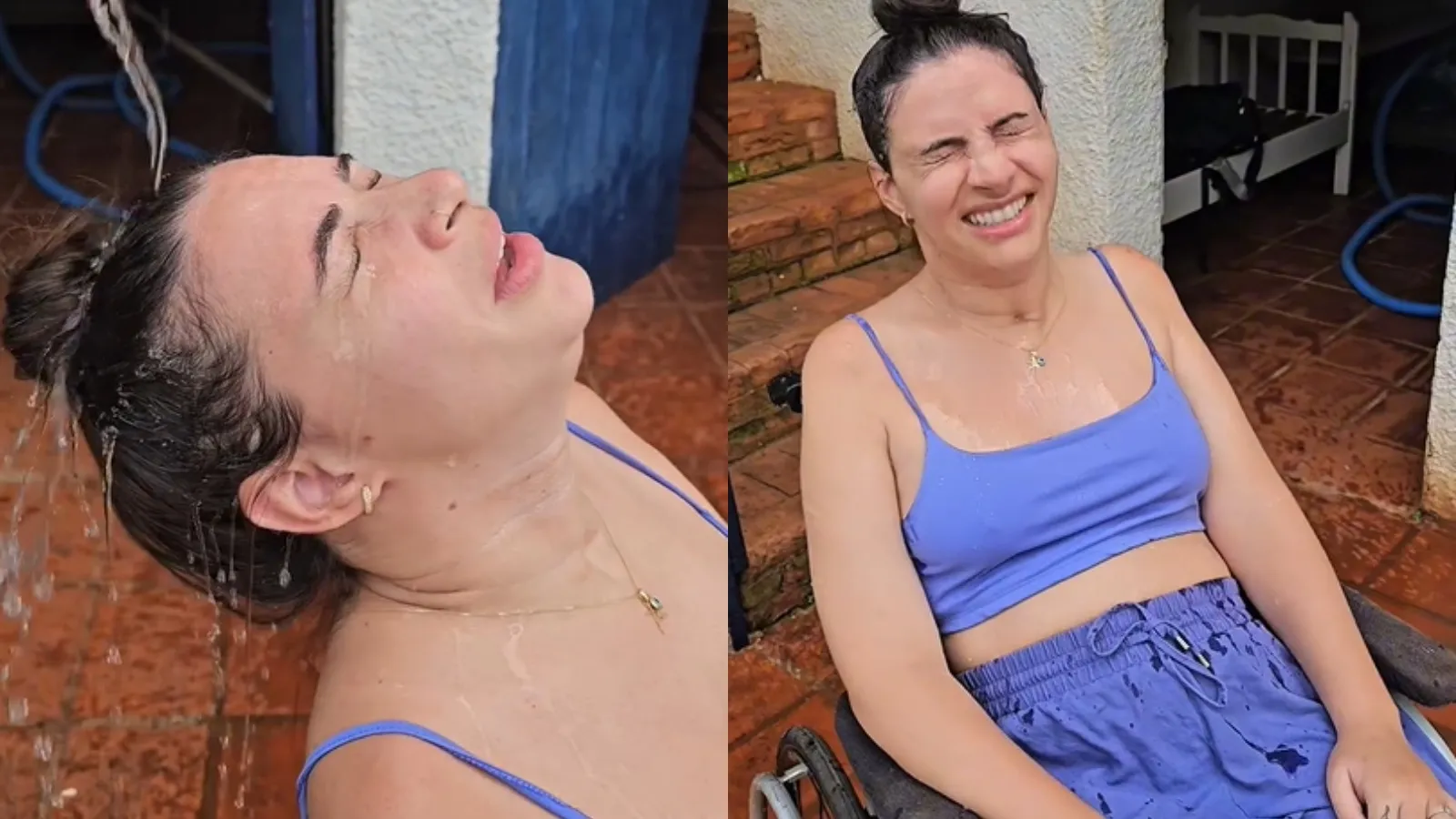 Lais Souza toma banho de mangueira para driblar calor - Imagem do artigo