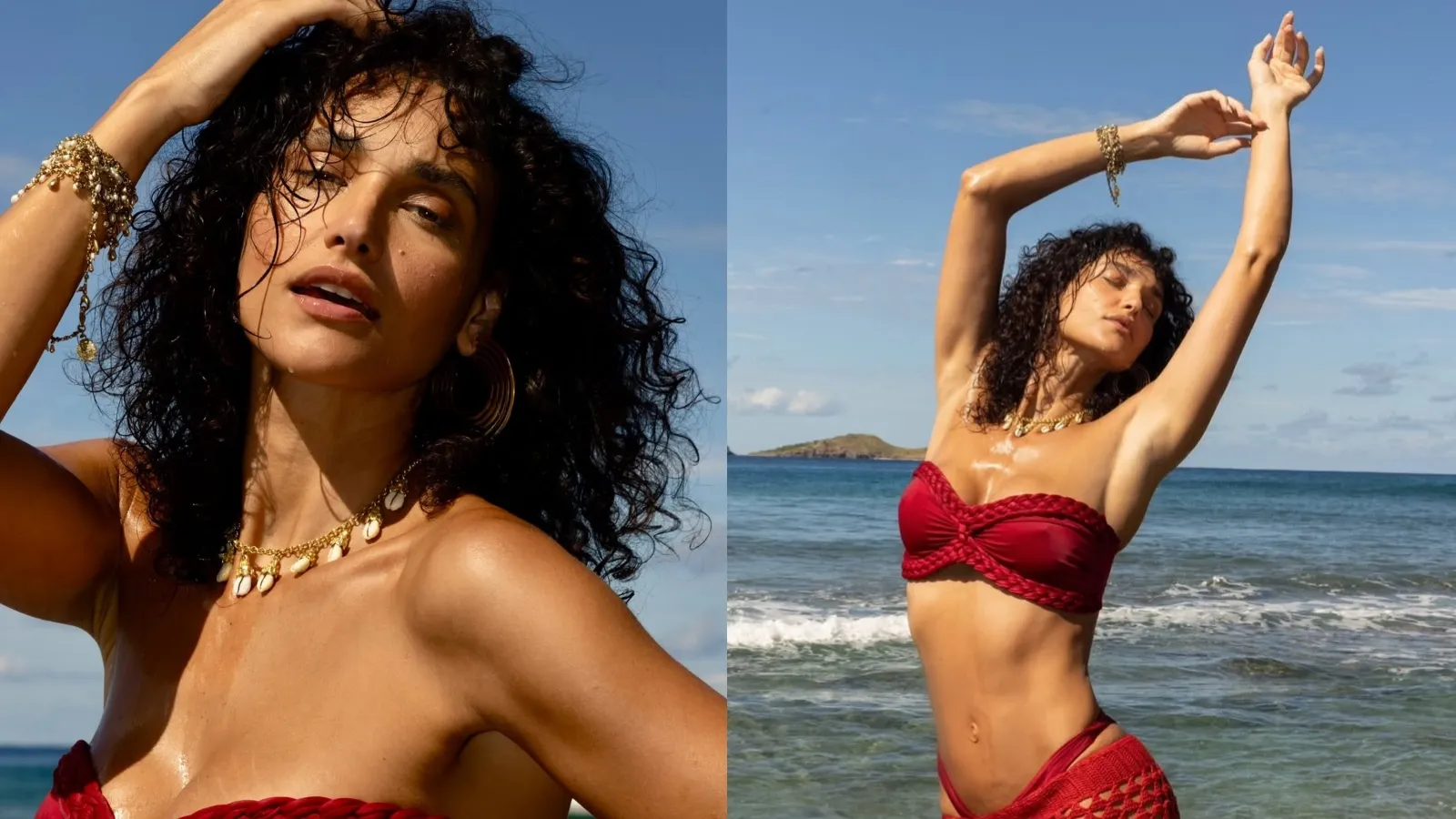 Débora Nascimento na praia exibe ensaio de verão em crochê - Imagem do artigo