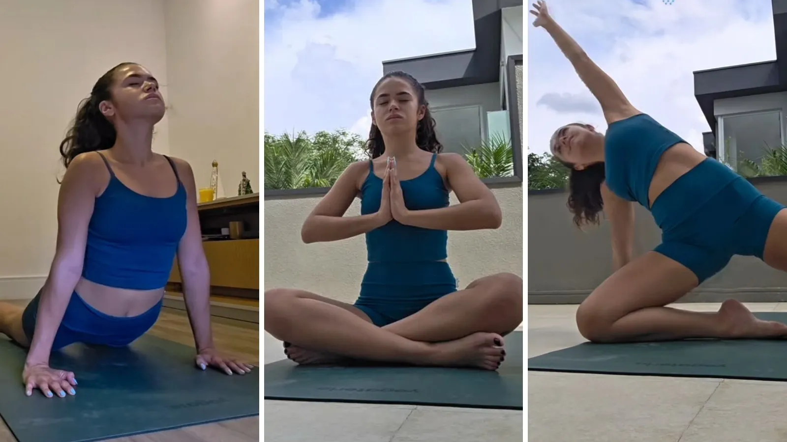 Maisa exibe evolução no yoga durante aula ao ar livre - Imagem do artigo