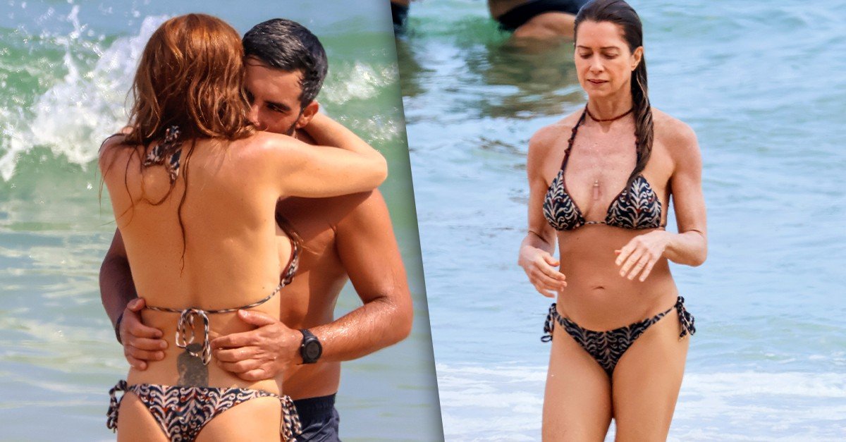 Letícia Spiller beija namorado português na praia do Rio - Imagem do artigo