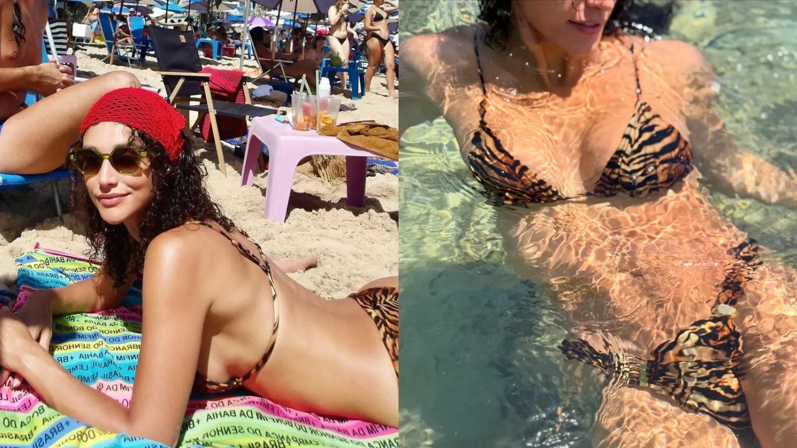 Débora Nascimento exibe biquíni de tigrinho em praia baiana - Imagem do artigo