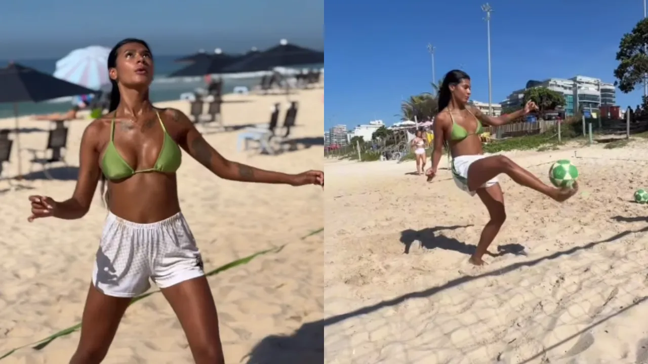 Pocah treina futevôlei na praia e diverte seguidores - Imagem do artigo