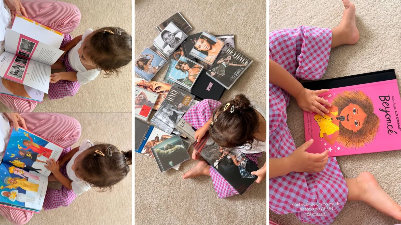 Filha de Neymar aparece cercada de álbuns da Beyoncé - Imagem do artigo