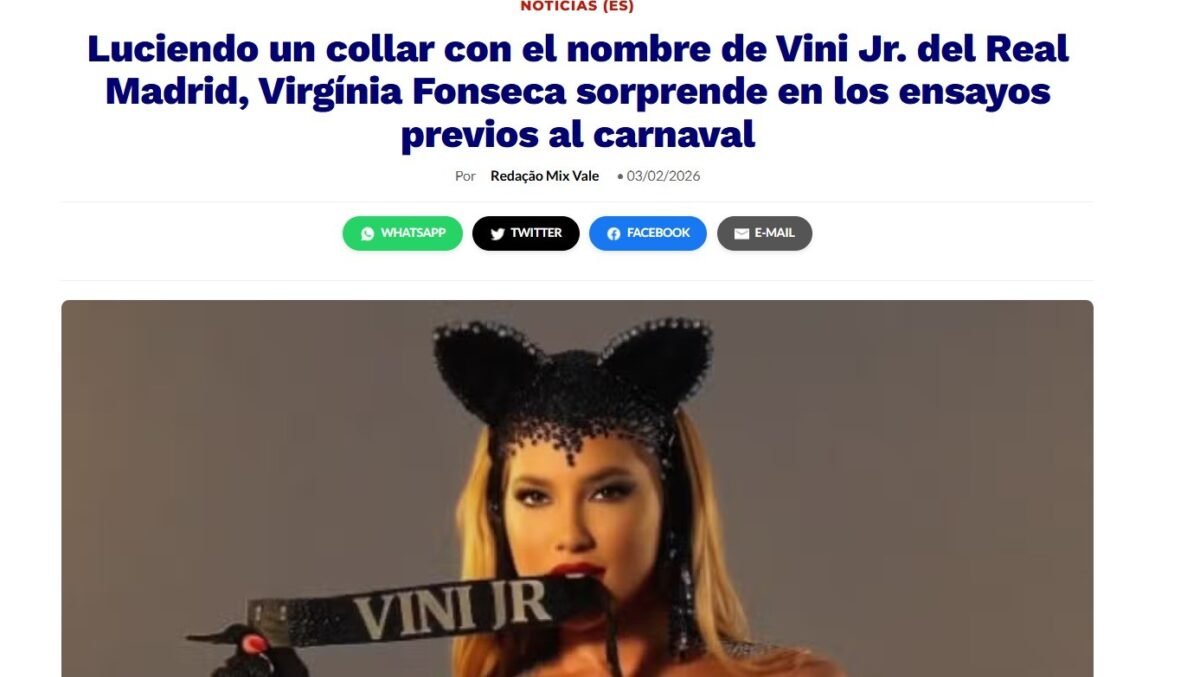 Virginia usa coleira de Vini Jr. e repercute no exterior - Imagem do artigo