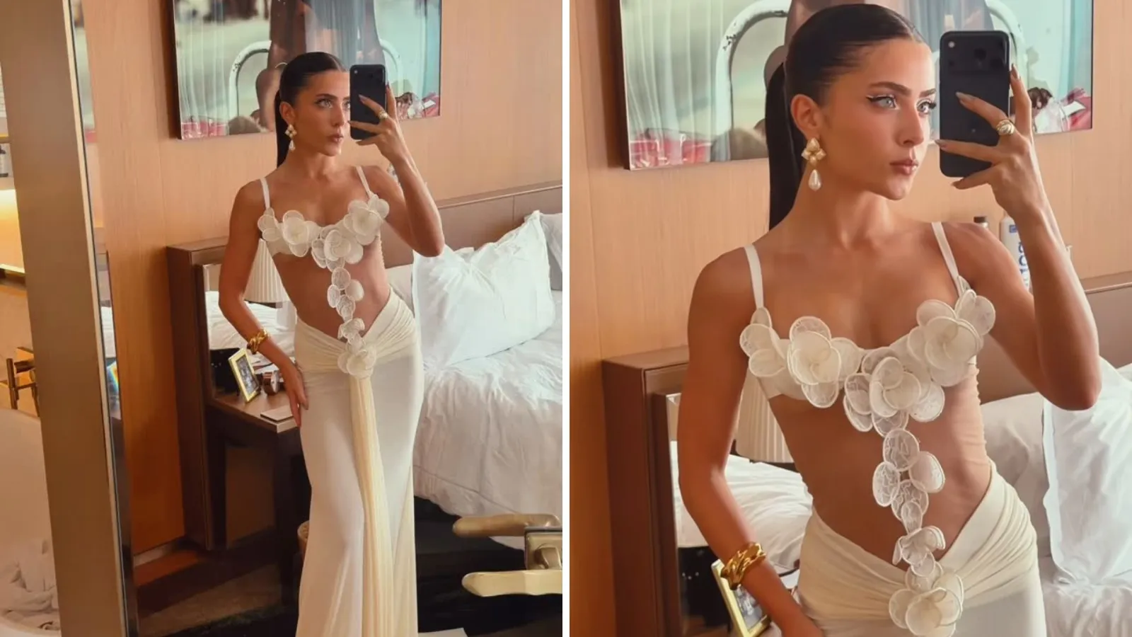 Jade Picon exibe vestido branco ousado em noite de luxo - Imagem do artigo