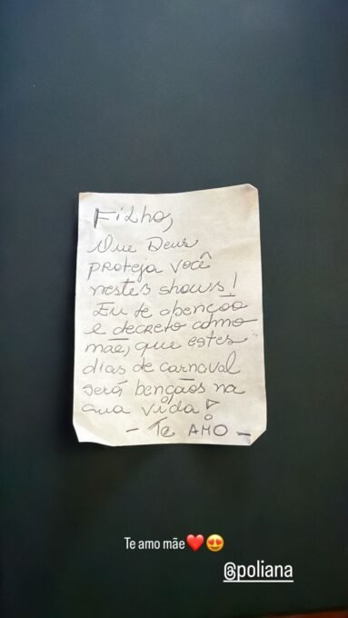 Poliana Rocha deixa bilhete para Zé Felipe antes do Carnaval - Imagem do artigo original