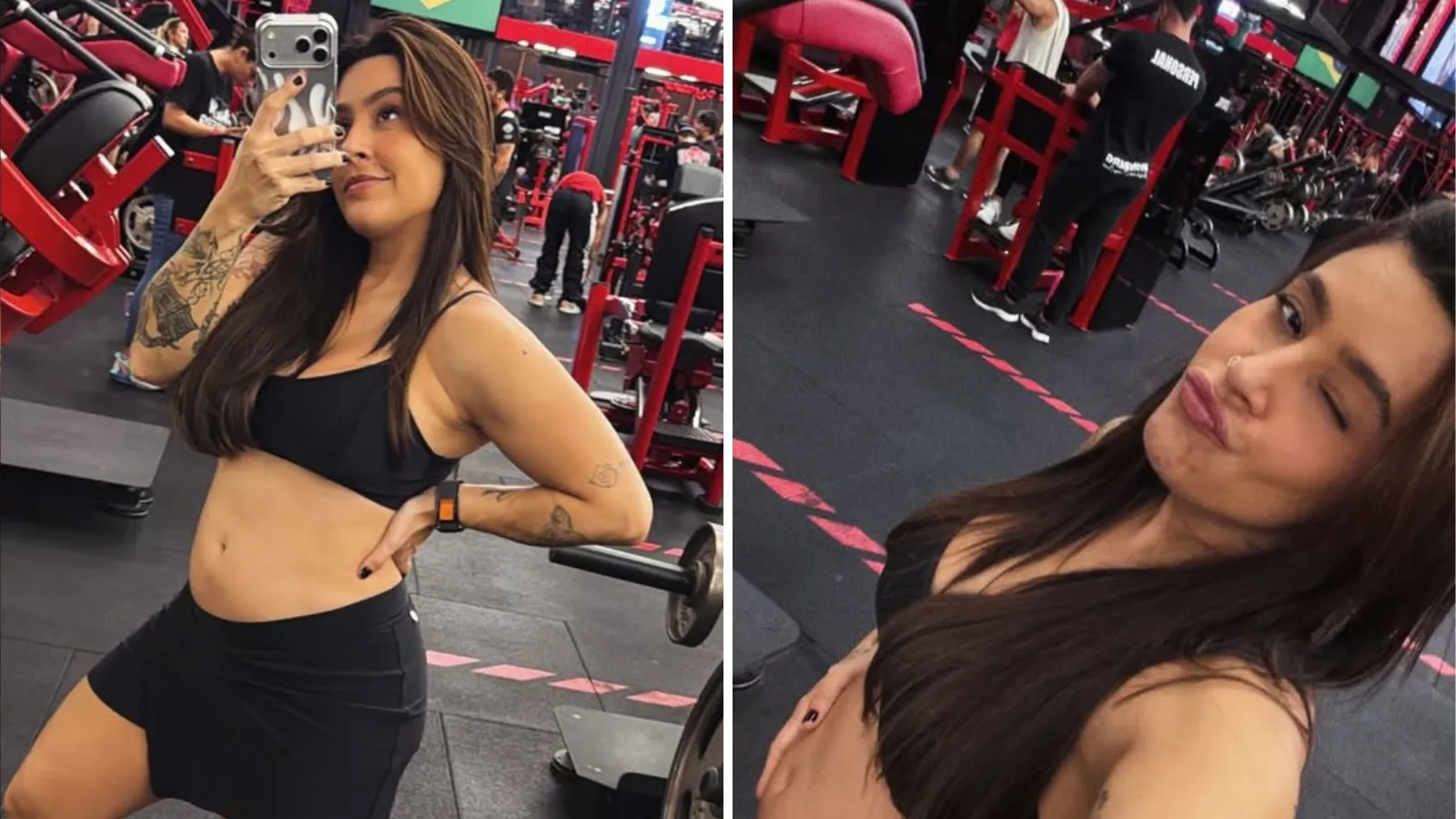 Lauana Prado grávida exibe treino leve na academia - Imagem do artigo