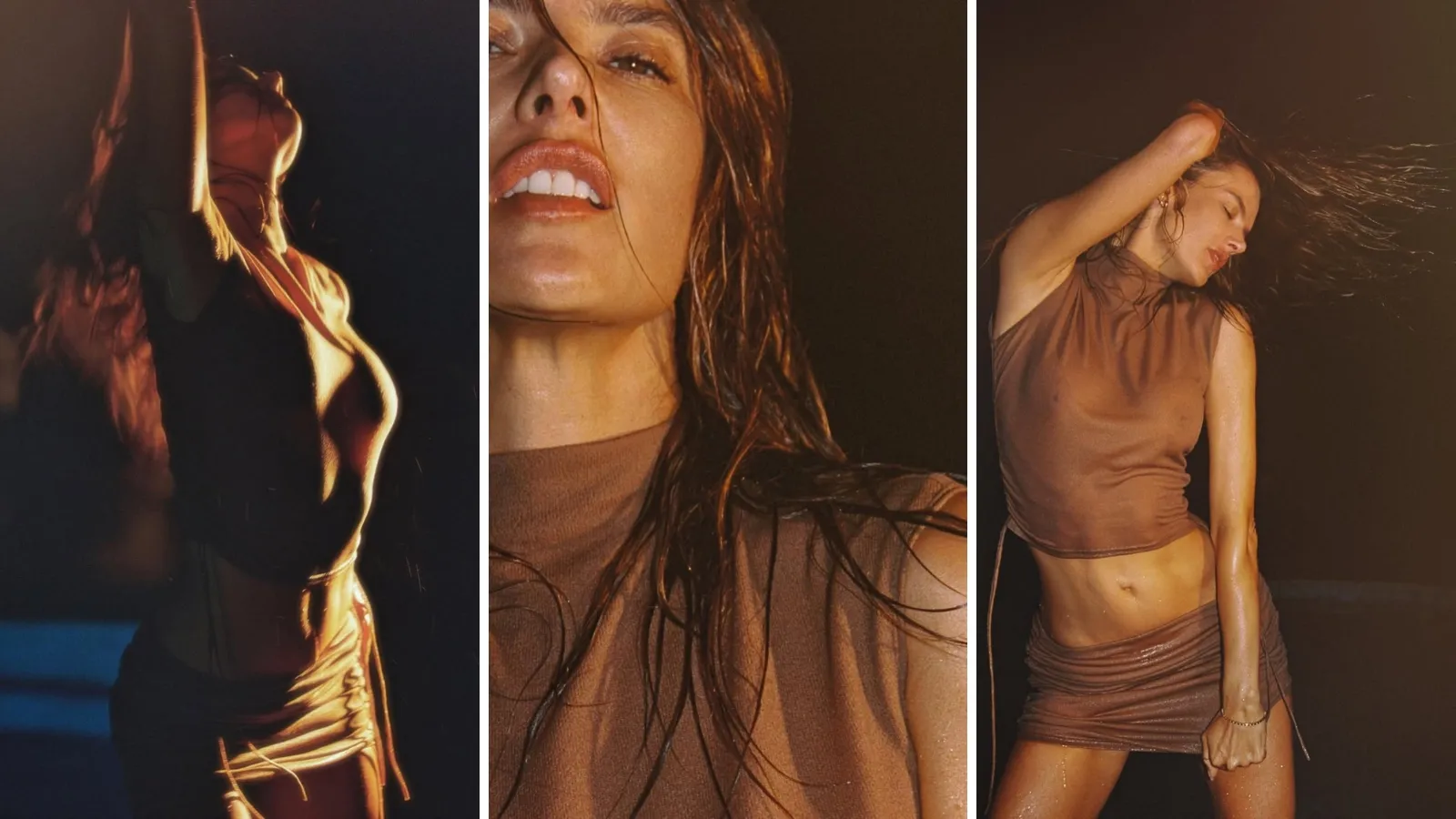 Alessandra Ambrosio faz ensaio molhada em look transparente - Imagem do artigo