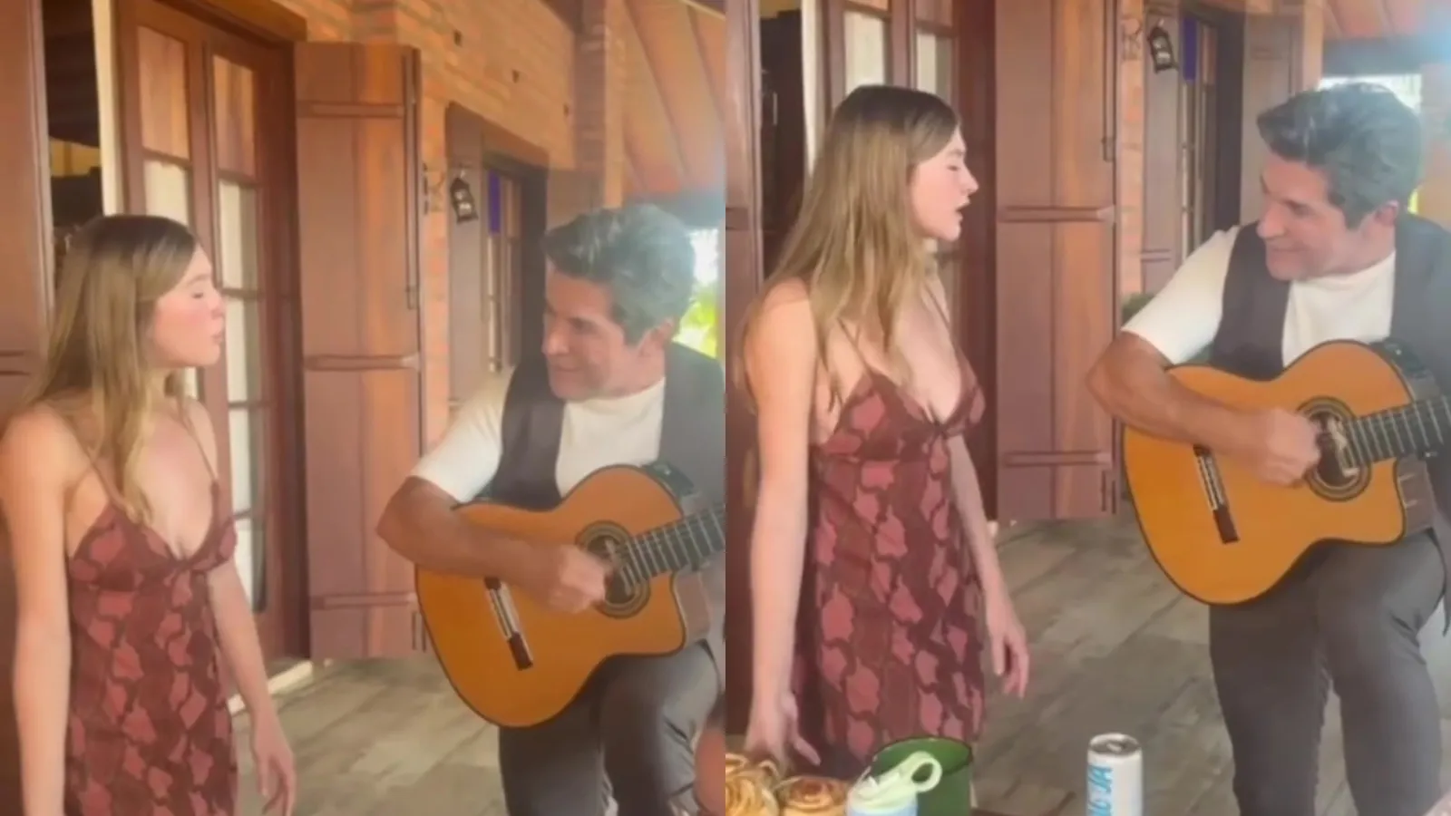 Daniel faz cover de ABBA ao violão com a filha Lara - Imagem do artigo