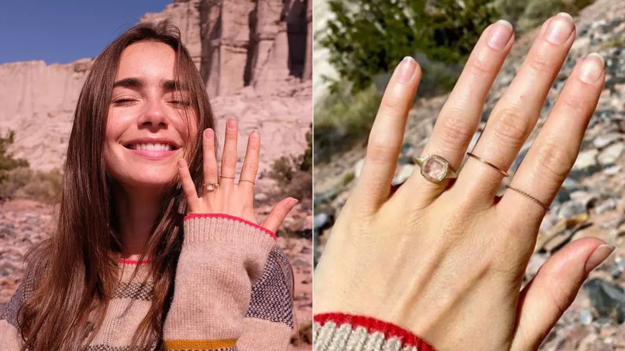 Lily Collins recupera anel de noivado avaliado em US$ 100 mil - Imagem do artigo