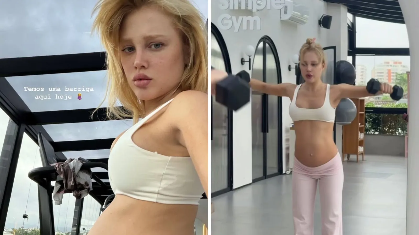 Malu Borges grávida mantém treino e exibe barrigão - Imagem do artigo