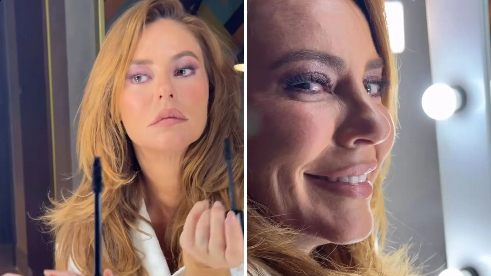 Paolla Oliveira de roupão mostra maquiagem para noitada - Imagem do artigo