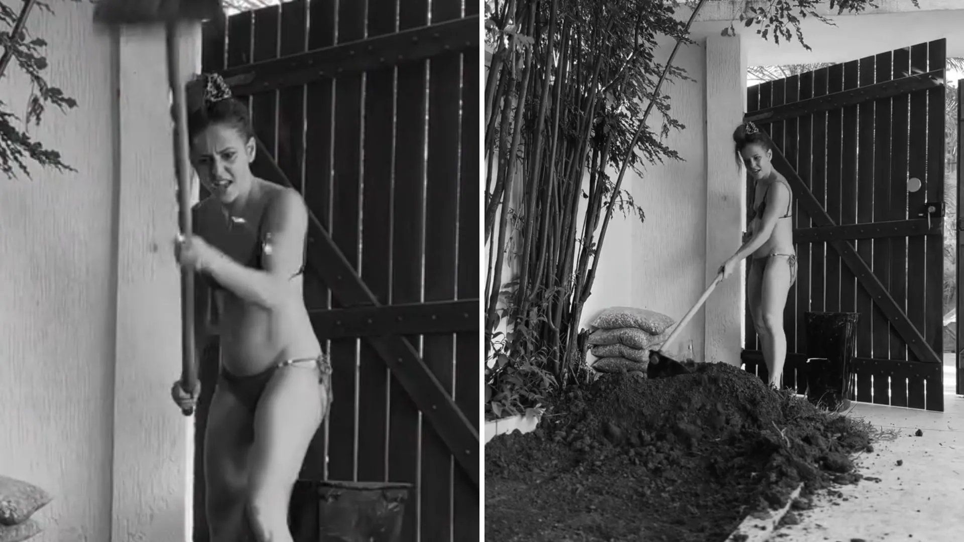 Fernanda de Freitas de biquíni capina jardim e diverte fãs - Imagem do artigo