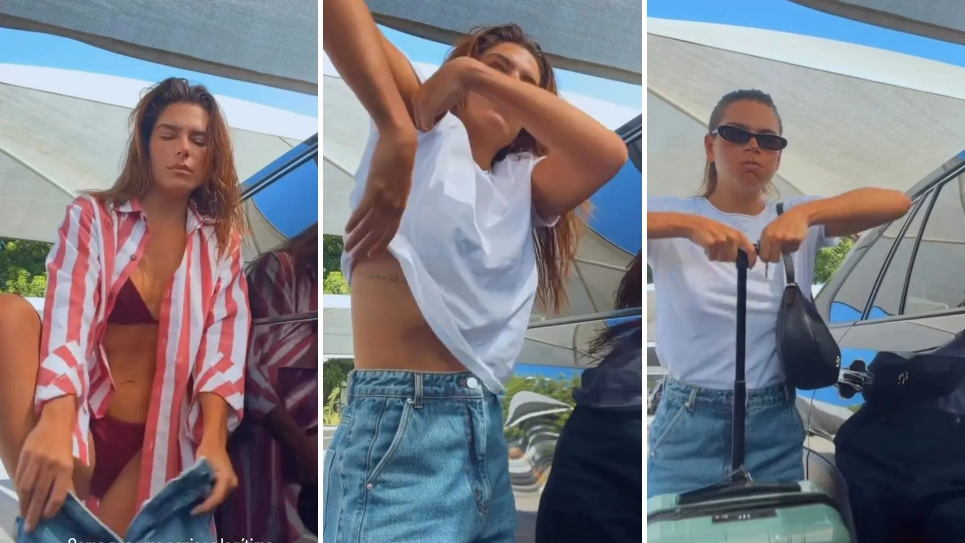 Mariana Goldfarb troca de roupa na rua após dia de praia - Imagem do artigo