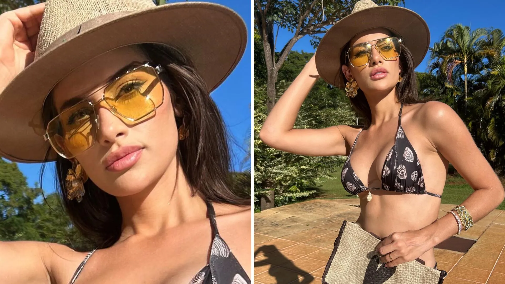 Calita Franciele posa de biquíni na mansão de Amado Batista - Imagem do artigo