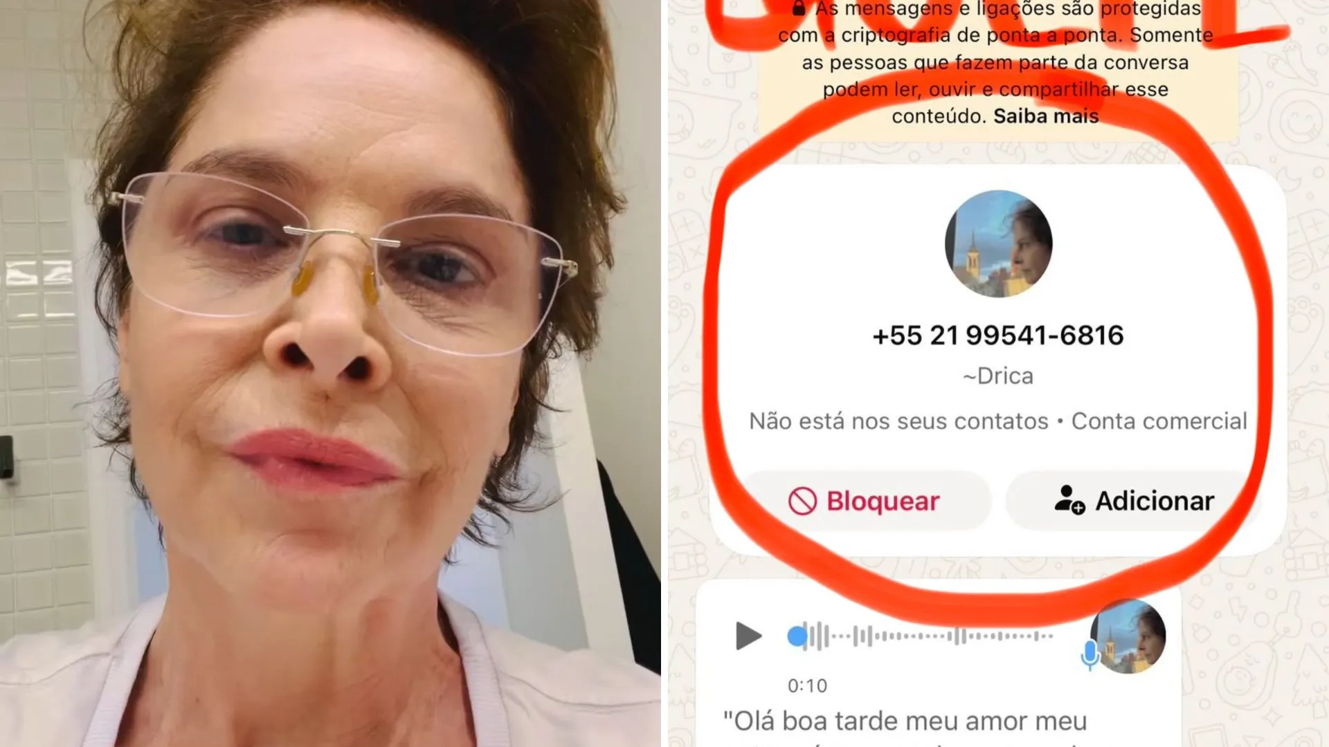 Golpe com voz de Drica Moraes: IA clona atriz no WhatsApp - Imagem do artigo