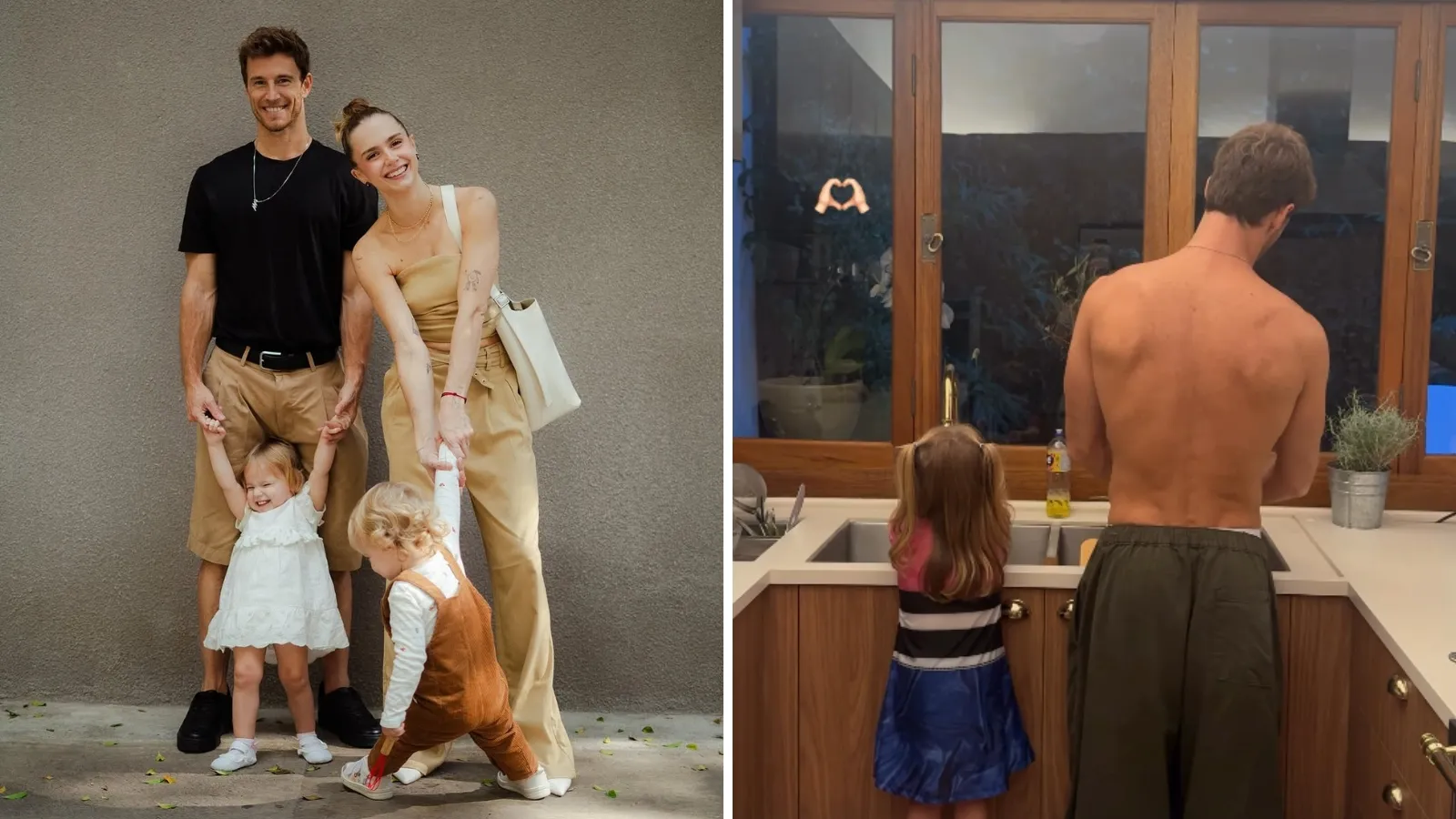 Isa Scherer grávida exibe filha lavando louça com pai - Imagem do artigo