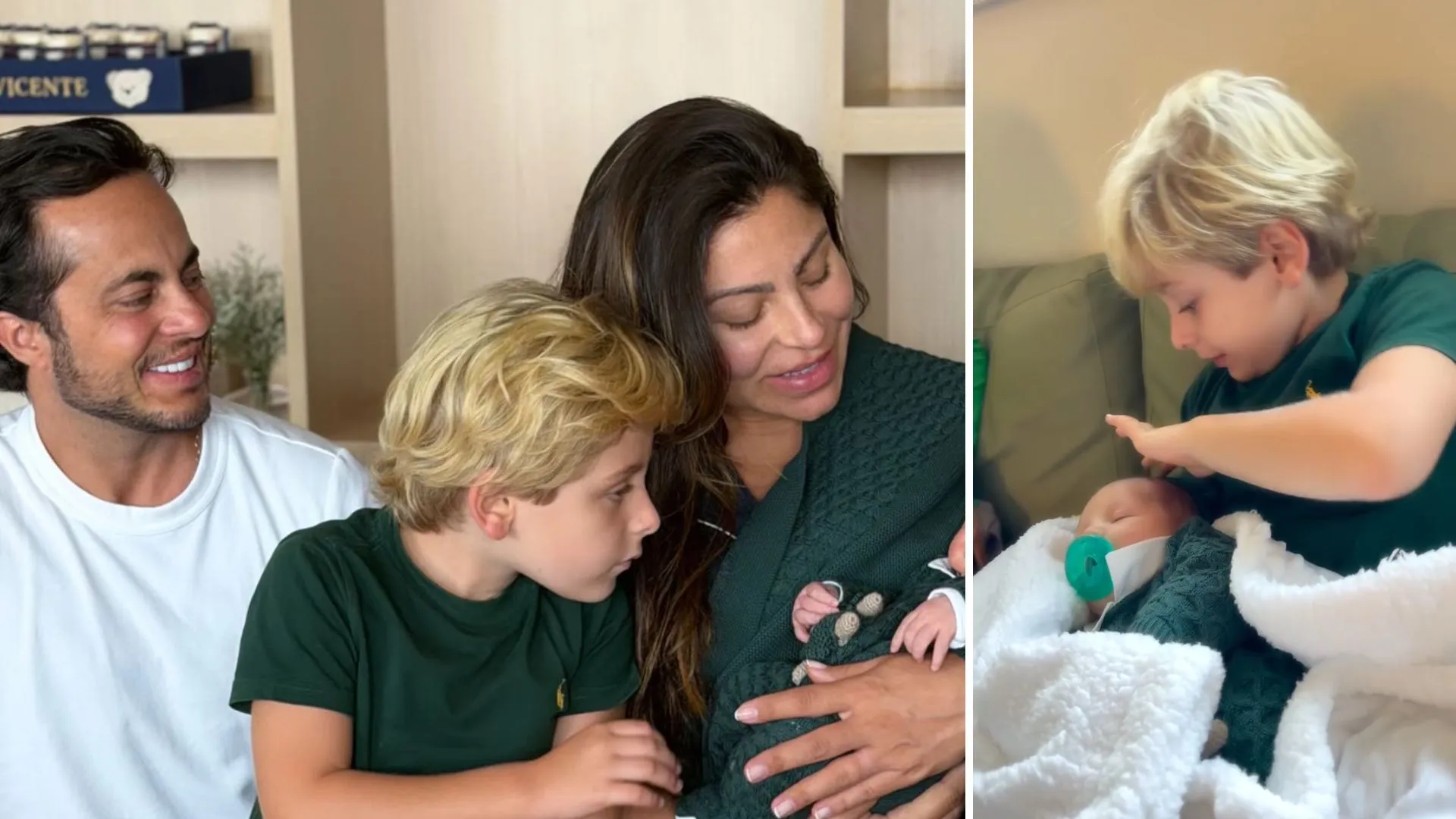 Bento conhece irmão recém-nascido de 4,2 kg na maternidade - Imagem do artigo