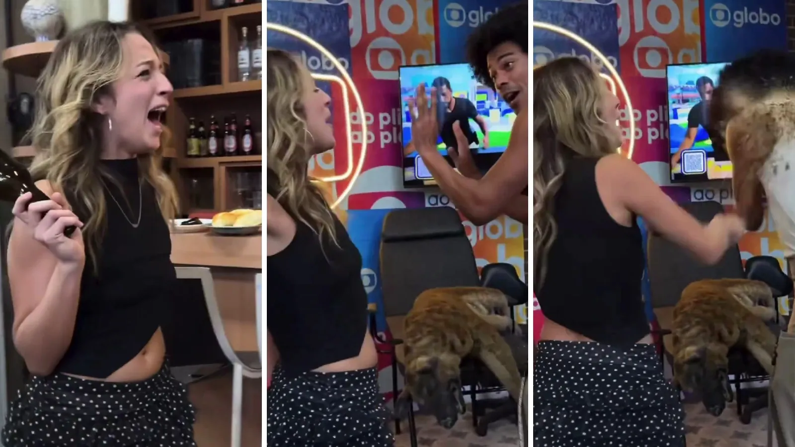 BBB26: Samira e Breno simulam briga com garrafada na Globo - Imagem do artigo