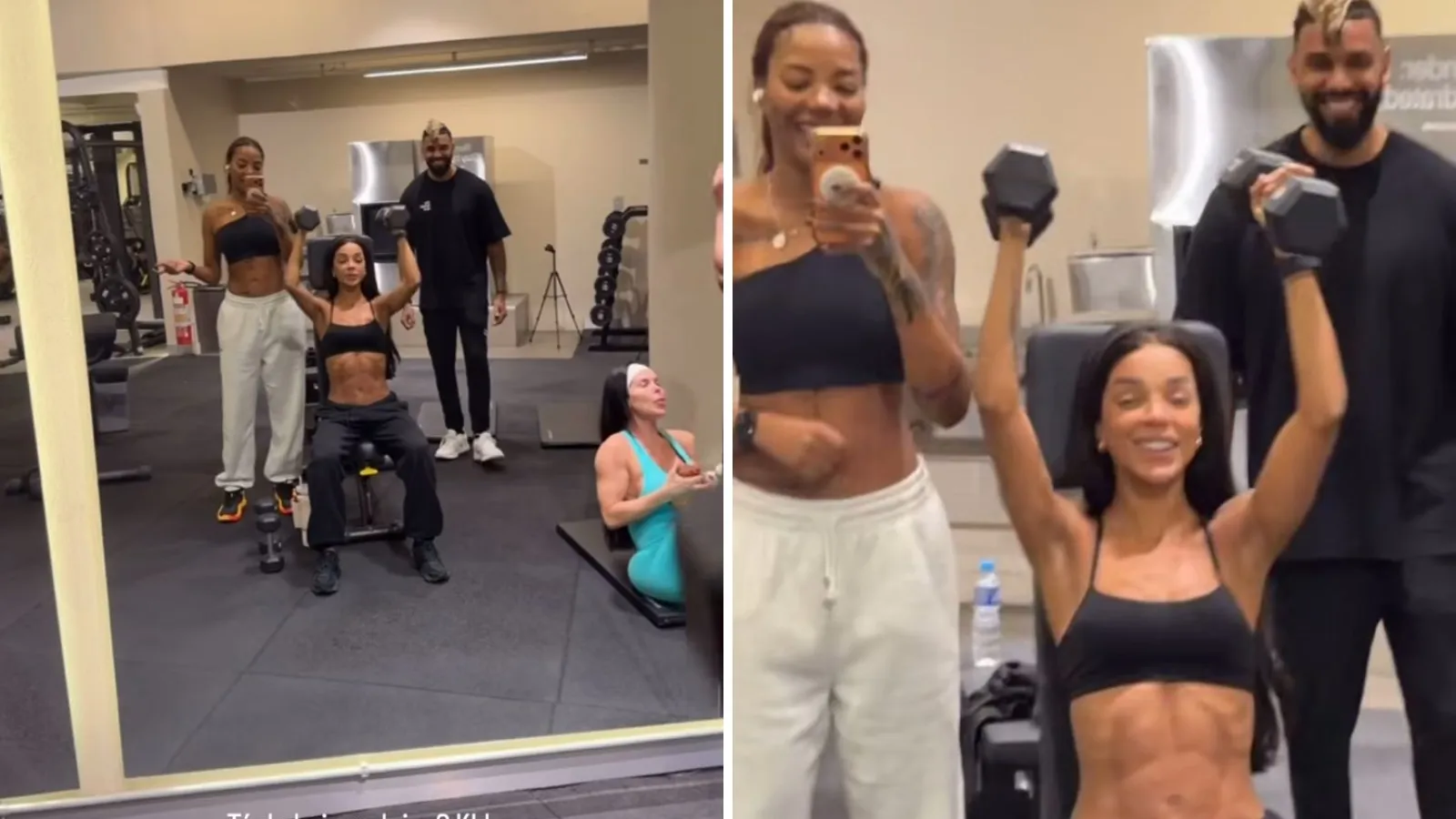 Ludmilla dá cantada em Brunna Gonçalves durante treino - Imagem do artigo