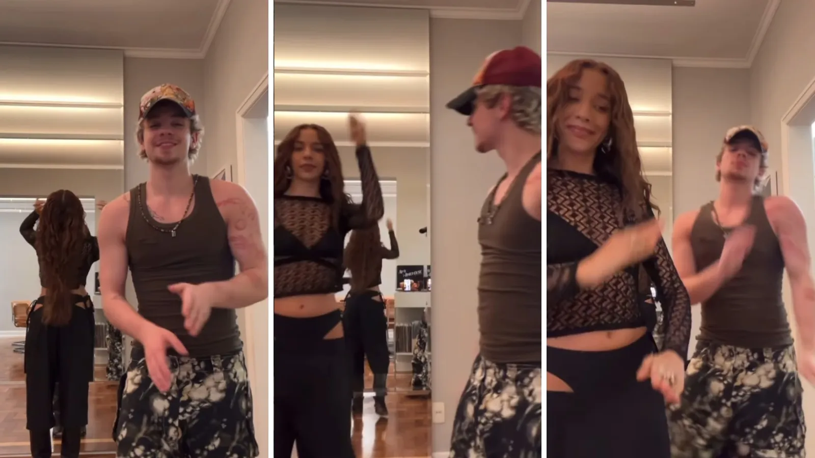 Marina Sena ensina Juliano Floss a nova dancinha de funk - Imagem do artigo