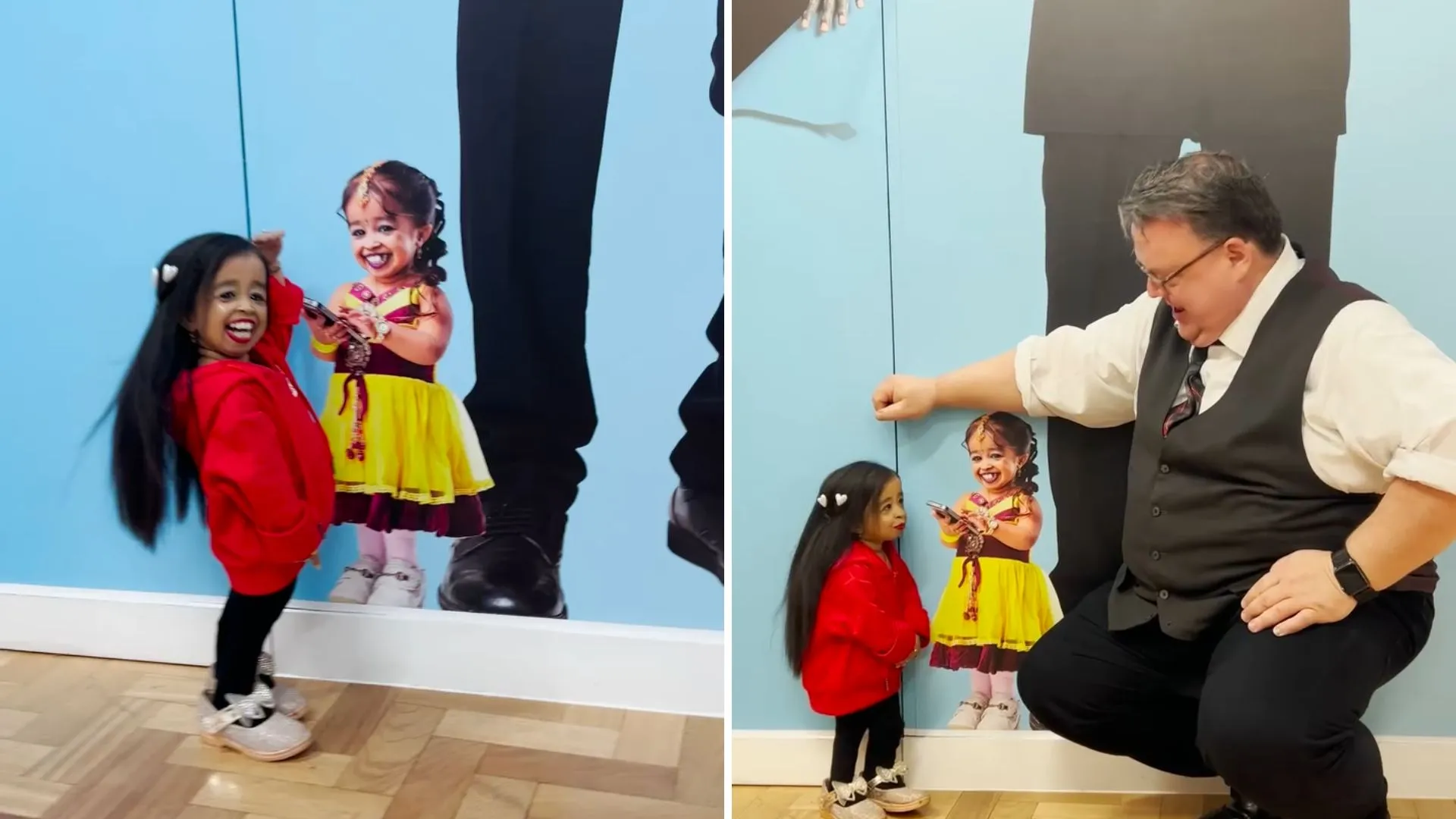 Menor mulher do mundo vê cartaz em tamanho real de si mesma - Imagem do artigo